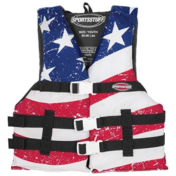 SPORTSTUFF Stars and Stripes Life Jacket - USCG Approved for All Ages