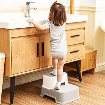 2 Step Stool for Kids (2 Packs) - Potty Training & Bathroom Use