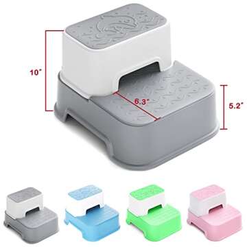2 Step Stool for Kids, Durable Toddler Step Up Stool