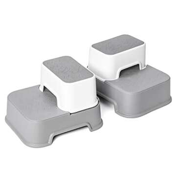 2 Step Stool for Kids, Durable Toddler Step Up Stool