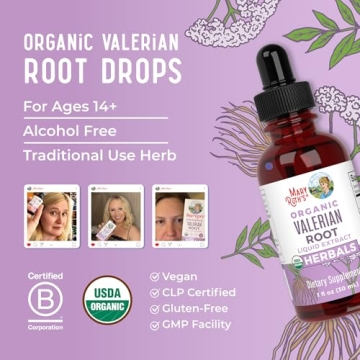 MaryRuth Organic Vegan Valerian Root Drops for Sleep Support