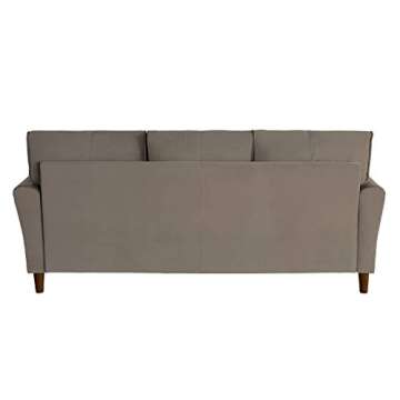 Lexicon 80" W Velvet Couch, 3 Seater Living Room Sofa, Deep Seats, Flared Arms with Tufted Back Cushion, Solid and Easy to Assemble, Also Fits for Bedroom, Small Space and Apartment, Brown