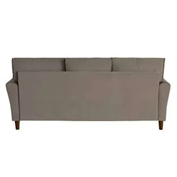 Lexicon 80" W Velvet Couch, 3 Seater Living Room Sofa, Deep Seats, Flared Arms with Tufted Back Cushion, Solid and Easy to Assemble, Also Fits for Bedroom, Small Space and Apartment, Brown