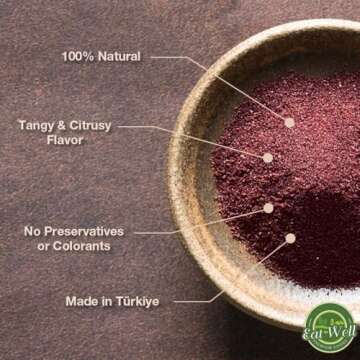 Eat Well Premium Foods Sumac Spice Powder 8 oz - Pure and Natural