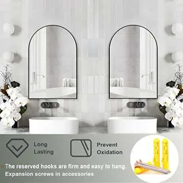 NEUWEABY Arched Wall Mounted Mirror Set for Elegance