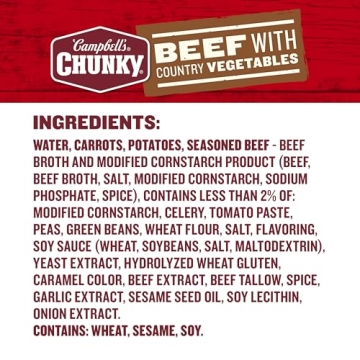 Campbell's Chunky Beef Soup with Country Vegetables 18.8 Oz