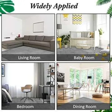 Flutesan 15 Pcs Plush Foam Floor Mat Square Interlocking Carpet Tiles with Border Fluffy Play Mat Flooring Tiles Soft Climbing Area Rugs for Home Playroom Decor 11.8''(Gray)