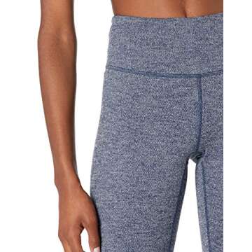 Core 10 Women's Spectrum High-Waist Full-Length Yoga Legging, Navy White Herringbone, Small