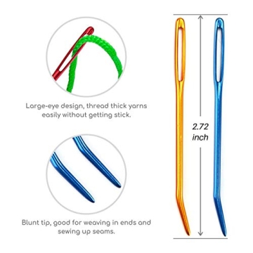 Colorful Bent Tip Tapestry Needles for Easy Crafting