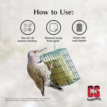 C&S Peanut Delight No Melt Suet Dough, 8 Pack, 11.75 oz