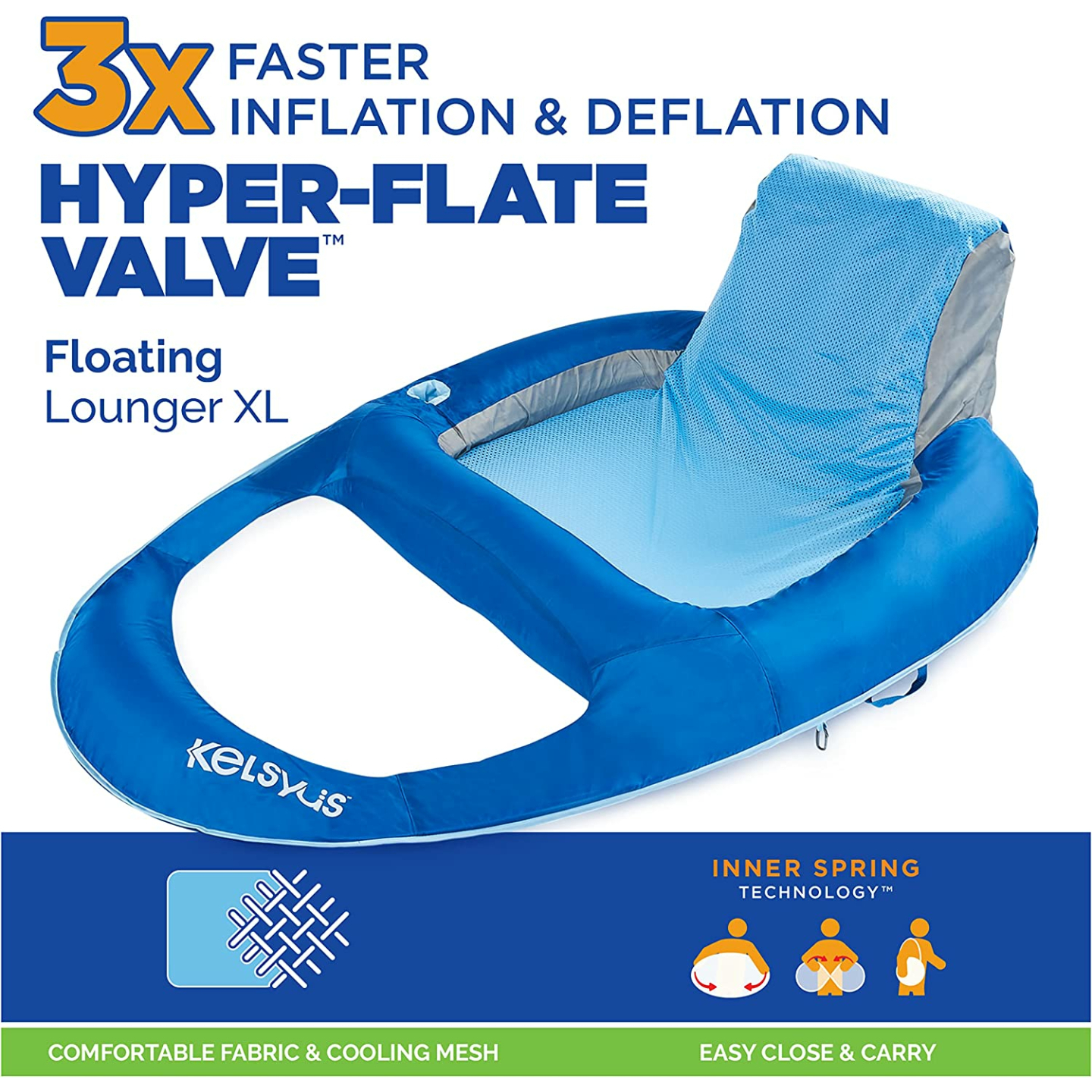 Kelsyus XL Floating Lounger - Inflatable Chair for Pool