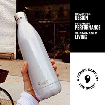 S'well Stainless Steel Water Bottle - 17 Fl Oz - Milky Way - Triple-Layered Vacuum-Insulated Containers Keeps Drinks Cold for 36 Hours and Hot for 18 - BPA-Free - Perfect for the Go