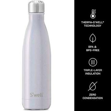 S'well Stainless Steel Water Bottle - 17 Fl Oz - Milky Way - Triple-Layered Vacuum-Insulated Containers Keeps Drinks Cold for 36 Hours and Hot for 18 - BPA-Free - Perfect for the Go