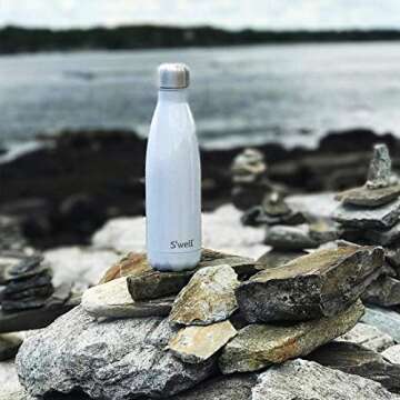 S'well Stainless Steel Water Bottle - 17 Fl Oz - Milky Way - Triple-Layered Vacuum-Insulated Containers Keeps Drinks Cold for 36 Hours and Hot for 18 - BPA-Free - Perfect for the Go