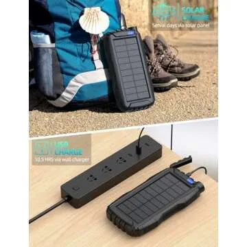 Power Up Anywhere with Solar Power Bank 42800mAh