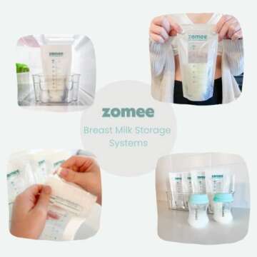 Zomee Disposable Breast Milk Storage Bags - 90 Pack