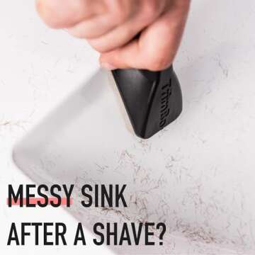 Beard Hair Catcher Sponge for Sink, Beard Bar for Cleaning Bathroom Sink, Egonomic Curved Beard Hair...