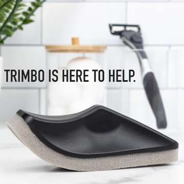 Beard Hair Catcher Sponge for Sink, Beard Bar for Cleaning Bathroom Sink, Egonomic Curved Beard Hair Remover, Clean Men's Hair Trimmings After Shave