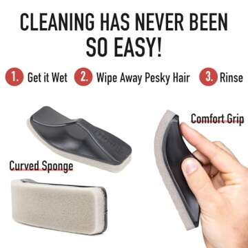 Beard Hair Catcher Sponge for Sink, Beard Bar for Cleaning Bathroom Sink, Egonomic Curved Beard Hair Remover, Clean Men's Hair Trimmings After Shave