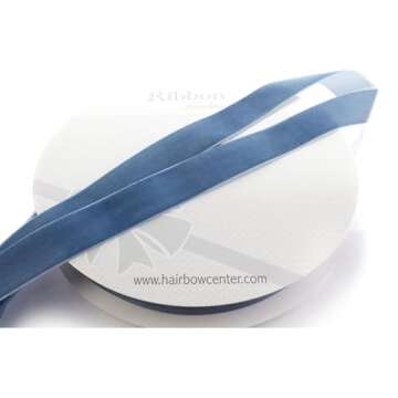 1" Velvet Ribbon Antique Blue 25 Yards HairBow Center