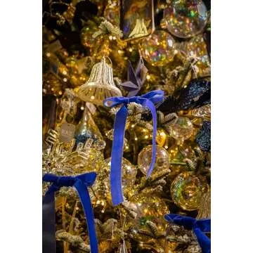 Antique Blue Velvet Ribbon 25 Yards for Crafting and Gifts