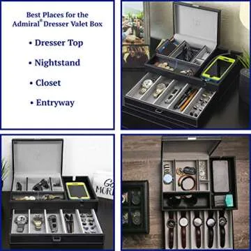 Elegant Men's Jewelry Box Organizer - Valet Tray for Essentials