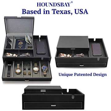 Elegant Men's Jewelry Box Organizer - Valet Tray for Essentials