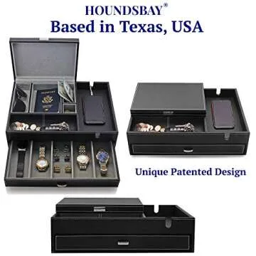 Elegant Men's Jewelry Box Organizer - Valet Tray for Essentials