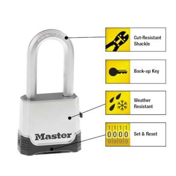 Master Lock M176XDLH Heavy Duty Outdoor Padlock - Customize Your Combination