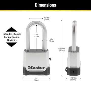 Master Lock M176XDLH Heavy Duty Padlock for Outdoor Use