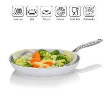 TECHEF - CeraTerra Ceramic Nonstick Frying Pan Skillet, (PTFE, PFAS, and PFOA Free), Dishwasher Oven Safe, Stainless Steel Handle, Induction-Ready, Made in Korea (12-in)