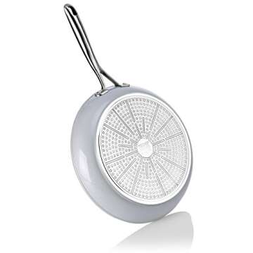 TECHEF - CeraTerra Ceramic Nonstick Frying Pan Skillet, (PTFE, PFAS, and PFOA Free), Dishwasher Oven Safe, Stainless Steel Handle, Induction-Ready, Made in Korea (12-in)