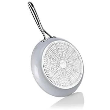 TECHEF - CeraTerra Ceramic Nonstick Frying Pan Skillet, (PTFE, PFAS, and PFOA Free), Dishwasher Oven Safe, Stainless Steel Handle, Induction-Ready, Made in Korea (12-in)