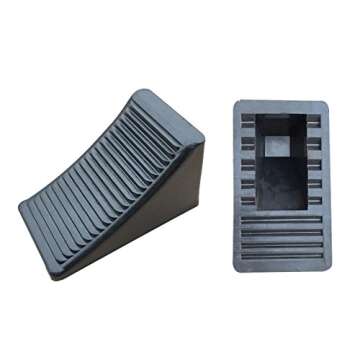 Fasmov 2 Pack Solid Rubber Heavy Duty Wheel Chock, Premium Chock for Car, Travel Trailers, RV, Truck, and ATV