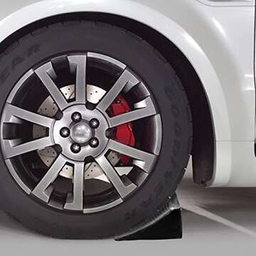 Fasmov 2 Pack Solid Rubber Heavy Duty Wheel Chock, Premium Chock for Car, Travel Trailers, RV, Truck, and ATV