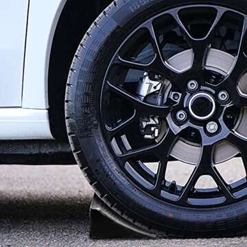 Fasmov 2 Pack Solid Rubber Heavy Duty Wheel Chock, Premium Chock for Car, Travel Trailers, RV, Truck, and ATV