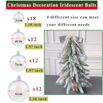 JFWOD Iridescent Christmas Balls for Stunning Holiday Decor