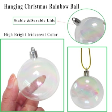 JFWOD Iridescent Christmas Balls for Stunning Holiday Decor
