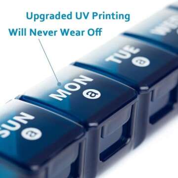 2-Pack Weekly Large Pill Organizer for Travel, 7 Day Pill Boxes and Organizer, Big Compartments Pill...