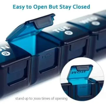 2-Pack Weekly Large Pill Organizer for Travel, 7 Day Pill Boxes and Organizer, Big Compartments Pill Case AM PM,14 Day XL Medication Organizer Dispenser for Fish Oils, Vitamin Holder Supplement