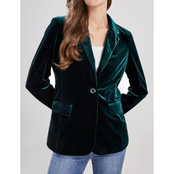 Elegant CHARTOU Velvet Blazer Jacket for Women