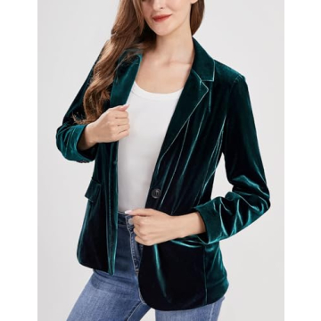 Elegant CHARTOU Velvet Blazer Jacket for Women