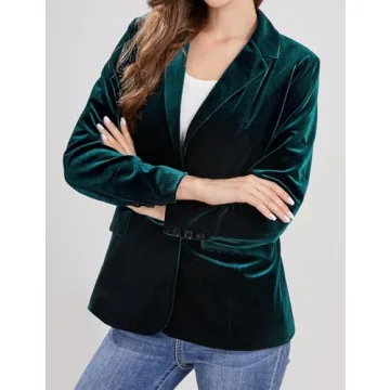 Elegant CHARTOU Velvet Blazer Jacket for Women