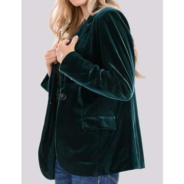 Elegant CHARTOU Velvet Blazer Jacket for Women