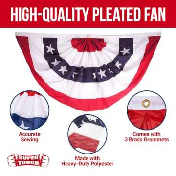 Super Tough Patriotic Bunting Flag for Outdoor & Indoor Use