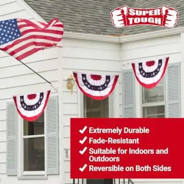 Super Tough Patriotic Bunting Flag for Outdoor & Indoor Use