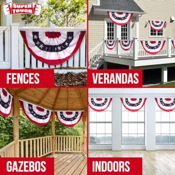Super Tough Patriotic Bunting Flag for Outdoor & Indoor Use