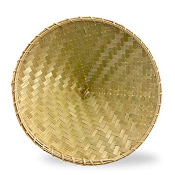 PANWA Traditional Sticky Rice Cooking Steamer Basket Wicker Lid Handcrafted “Universal Fit for all...