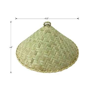 PANWA Traditional Sticky Rice Cooking Steamer Basket Wicker Lid Handcrafted “Universal Fit for all Large” Wing and Round Baskets
