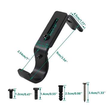 Adjustable Curtain Rod Brackets,ULIFESTAR 3 Pack Heavy Duty Drapery Rod Holders Hardware Window Curt...